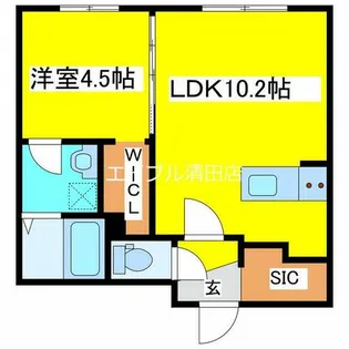 ルナ北広島【207号室】の間取り