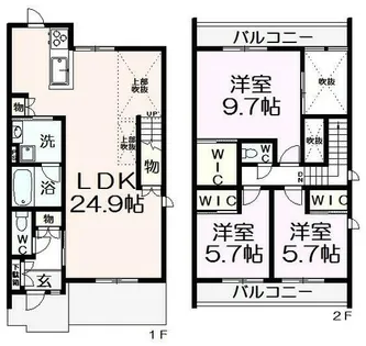 大阪府泉大津市下之町【タウンハウス】の間取り