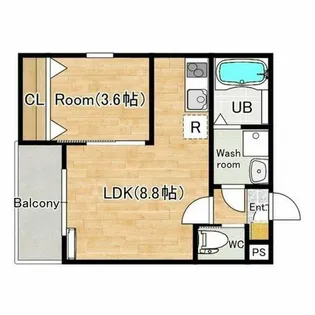 大阪府枚方市走谷2丁目【アパート】の間取り