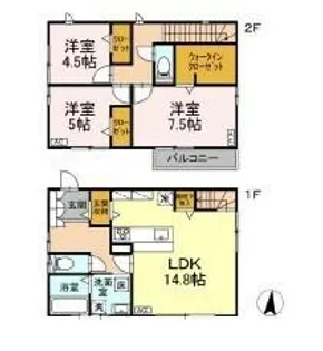 愛知県豊橋市菰口町2丁目【一戸建】の間取り
