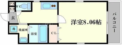 ウェストコクーン阿倍野【1階】の間取り