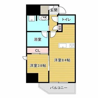 クレストコート堂島【2階】の間取り