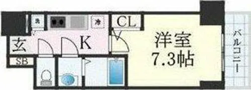 エスリード上前津セレーノ【7階】の間取り