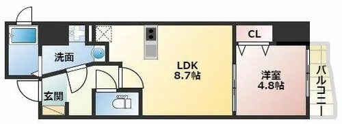 SERENiTE江坂四番館【4階】の間取り