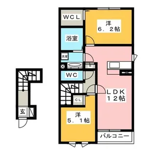 2LDKの間取り画像