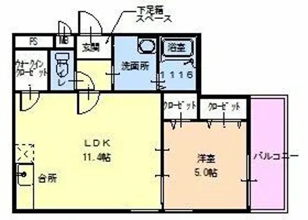 フジパレス リーブズテラス【205号室】の間取り
