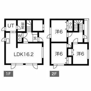 北海道札幌市北区新琴似六条7丁目【テラスハウス】の間取り