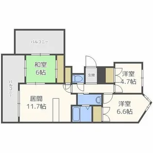 エクセルシオール麻生【802号室】の間取り
