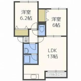 ゼルダⅢ【205号室】の間取り