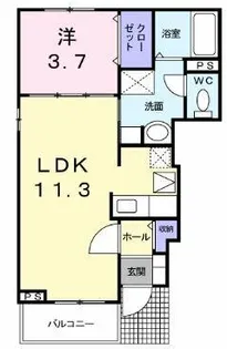 ドゥーエ【1階】の間取り