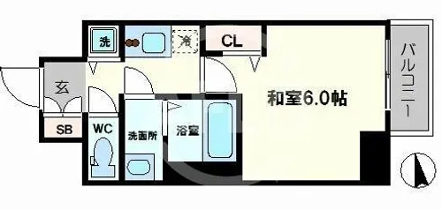 ファステート大阪ドームシティ【8階】の間取り