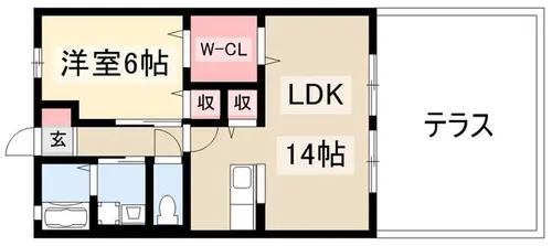 グリーンシード A棟【A102号室】の間取り