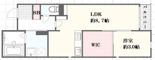 1LDKの間取り画像