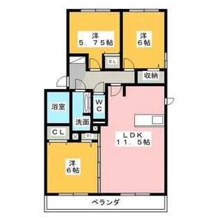 ハロウェル B棟【3階】の間取り