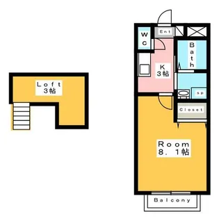 ル・ソレント朝日町【2階】の間取り