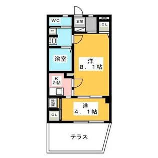 ニューエレガント東山【1階】の間取り
