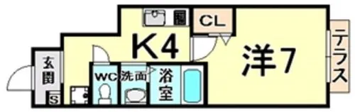 ヴェルドミール園田【1階】の間取り