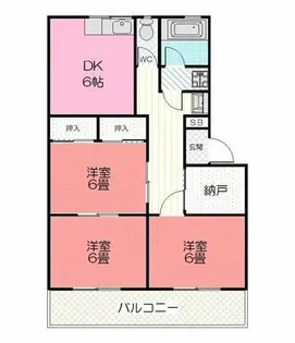 朝日マンション【3-A号室】の間取り