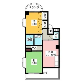プチロワイヤルサトウ【6階】の間取り