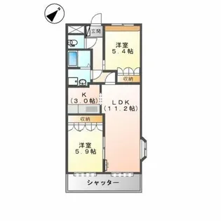 ガーデンハーツ【1階】の間取り