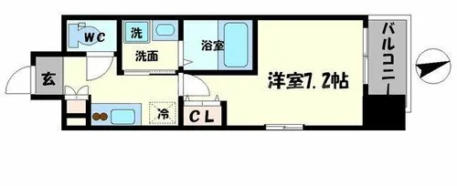 エスリード難波SOUTH【15階】の間取り
