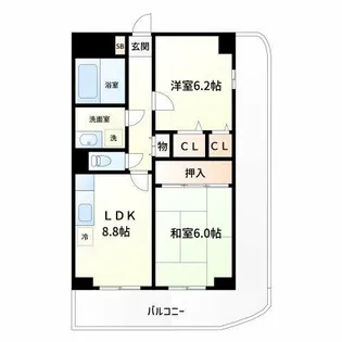 福本ハーバービュースクエア【6階】の間取り