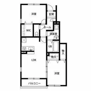 リーブル広田【1A号室】の間取り