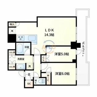 シエリアタワー大阪堀江【31階】の間取り