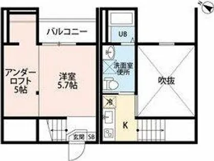 ロッククリスタル小木田(ロッククリスタルオギタ【105号室】の間取り