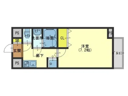 S-RESIDENCE緑橋駅前【11階】の間取り