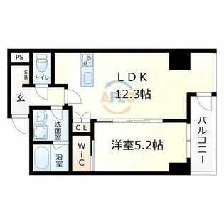 Fortunato扇町【11階】の間取り
