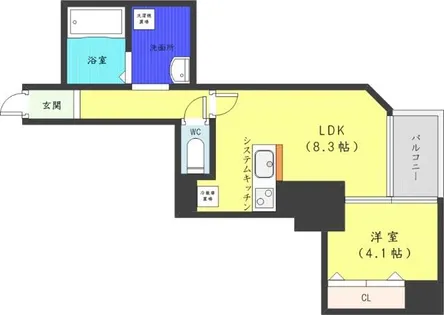 カルフール大通東【7階】の間取り