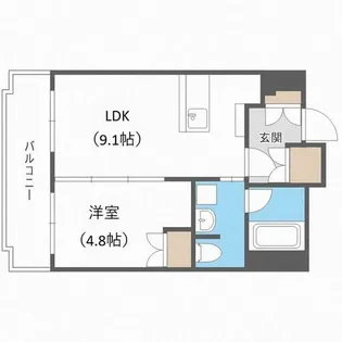 ラフィネタワー札幌南3条【2階】の間取り