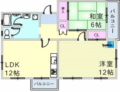 伊川谷住宅 12号棟【502号室】の間取り