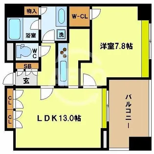 アーデンタワー福島ウエスト【9階】の間取り