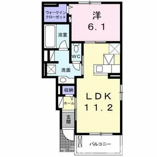 ヴィラ ブルーモントⅢ【1階】の間取り