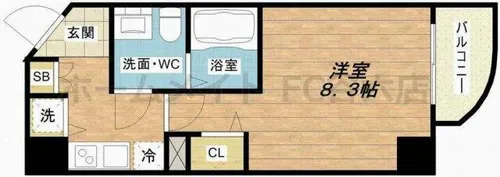 ビガーポリス224松ヶ枝町Ⅱ【8階】の間取り