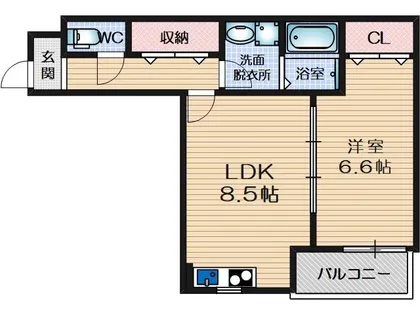 ベルリッジ岸辺A【202号室】の間取り