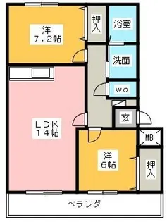 アルカディアⅡ【2階】の間取り