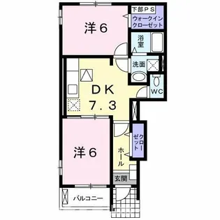 シャトー ラ ジャーダンA【1階】の間取り