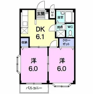 エルディム鷹丘【2階】の間取り