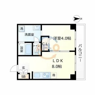 大国町池田マンション【5階】の間取り