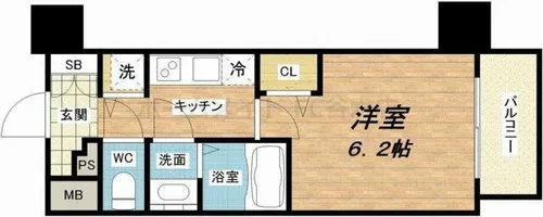 プレサンス大阪ゲートシティ【2階】の間取り