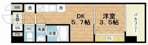アプリーレ阿波座南【9階】の間取り