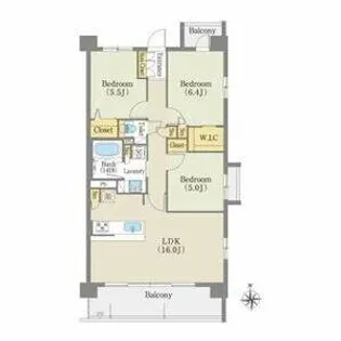 アデグランツ藤が丘【3階】の間取り