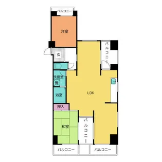 三旺マンション鶴舞【4階】の間取り