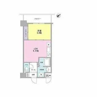 シティーコート大小路Ⅱ【702号室】の間取り