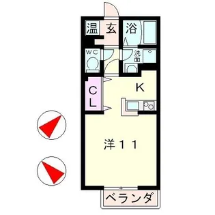 エバーグリーンコート山中A【1階】の間取り