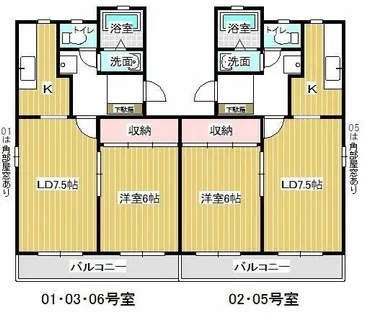 サンシャトレ神ノ輪【105号室】の間取り