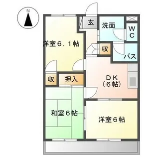 エクセリーヌK-Ⅱ【3階】の間取り